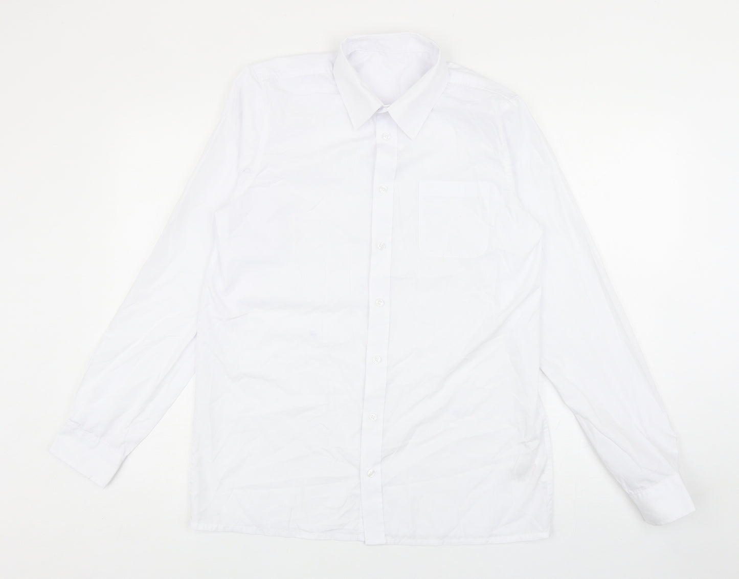 Matalan Boys White Cotton Basic Button-Up Size 16 Years Collared Button