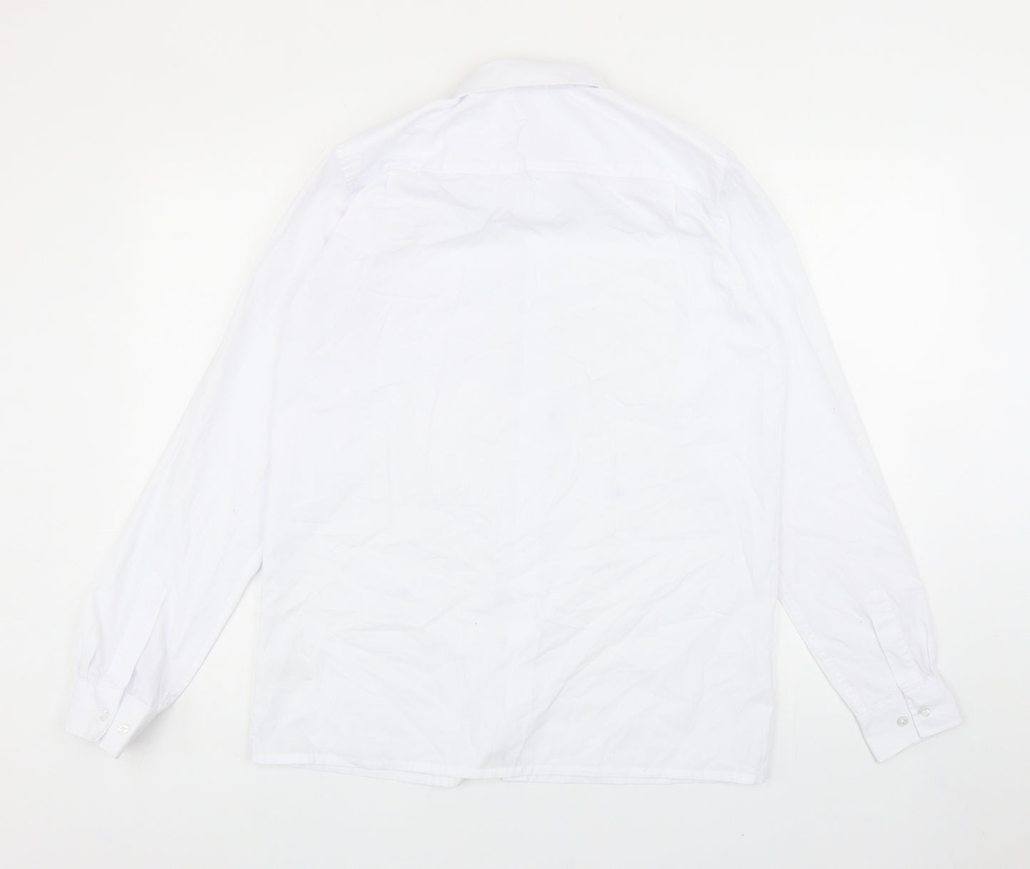 Matalan Boys White Cotton Basic Button-Up Size 16 Years Collared Button