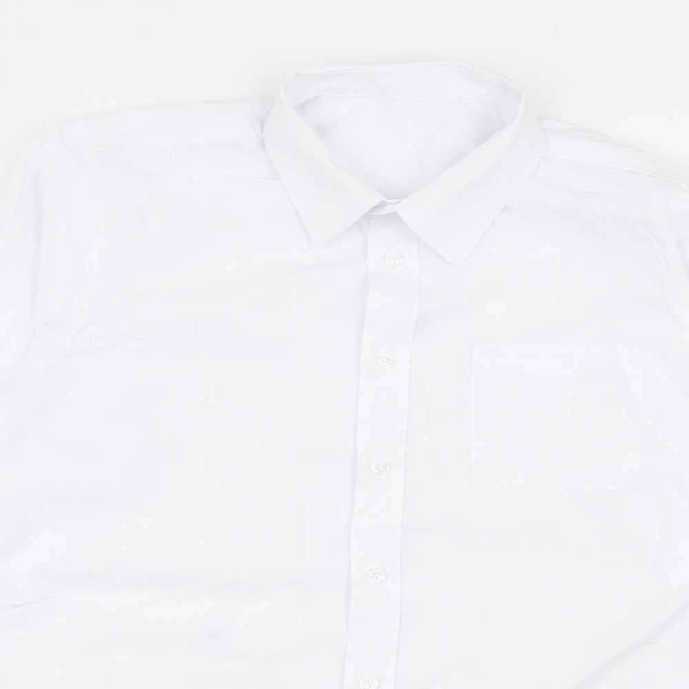 Matalan Boys White Cotton Basic Button-Up Size 16 Years Collared Button