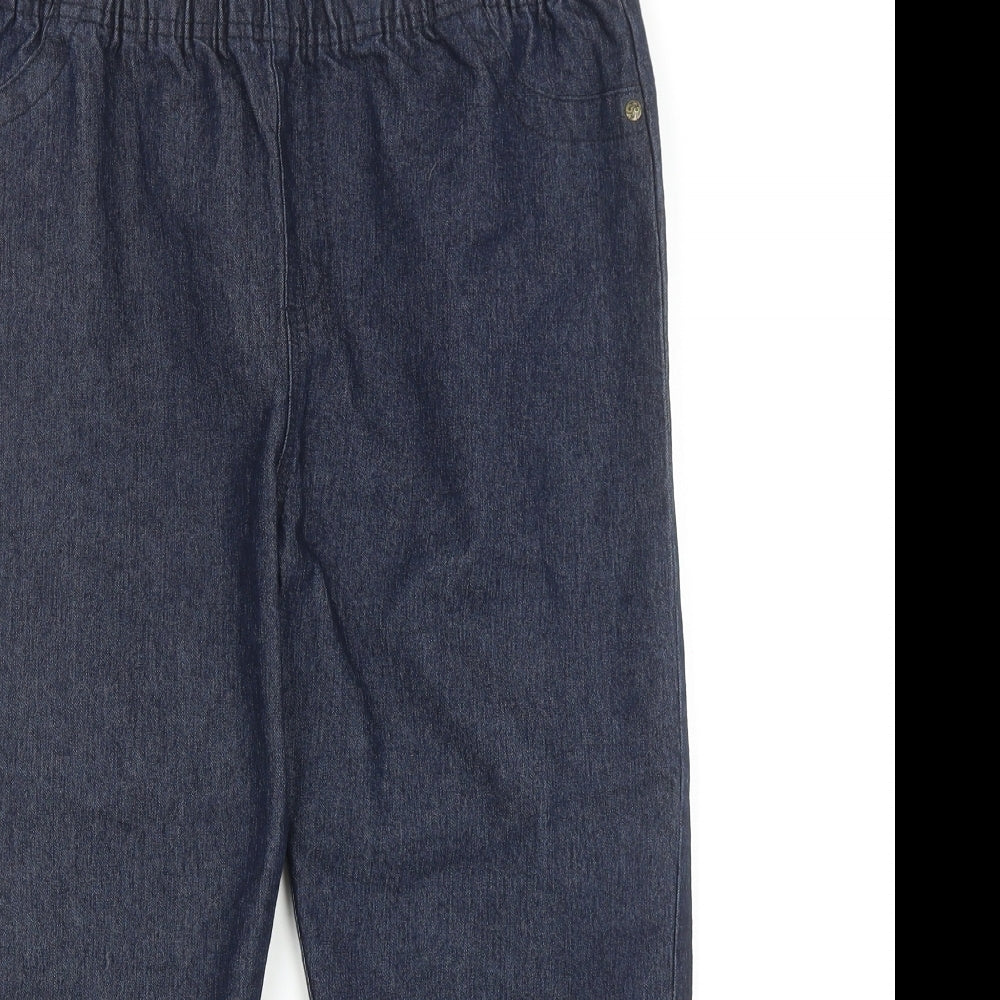 Bonmarché Womens Blue Cotton Cropped Jeans Size 12 Regular