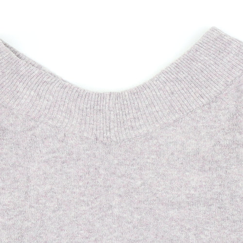 H&M Womens Purple Scoop Neck Acrylic Pullover Jumper Size M
