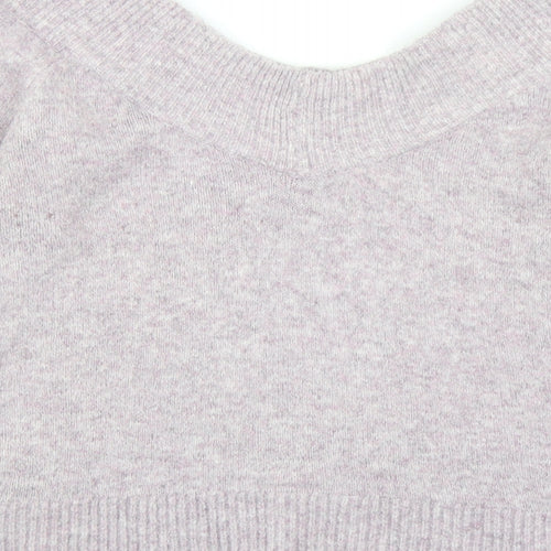H&M Womens Purple Scoop Neck Acrylic Pullover Jumper Size M