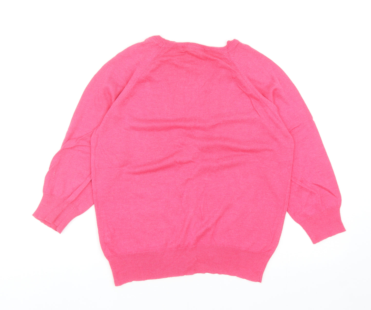 Atmosphere Womens Pink V-Neck Viscose Cardigan Jumper Size 12