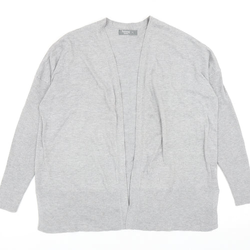 Nutmeg Womens Grey V-Neck Nylon Cardigan Jumper Size 8