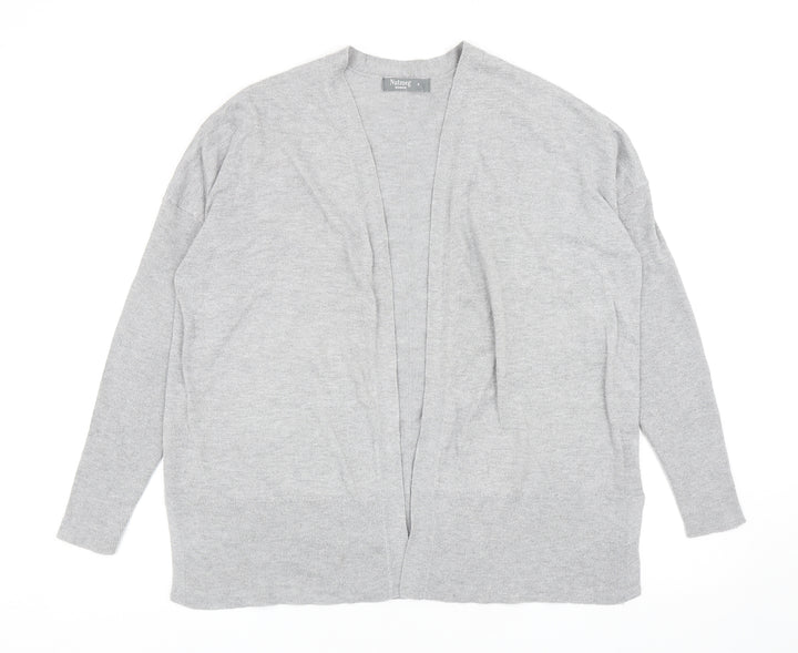 Nutmeg Womens Grey V-Neck Nylon Cardigan Jumper Size 8
