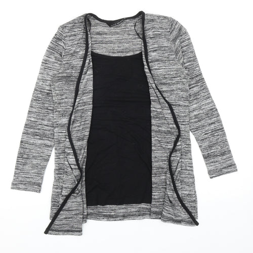 David Emanuel Womens Grey V-Neck Viscose Shrug Jumper Size 12