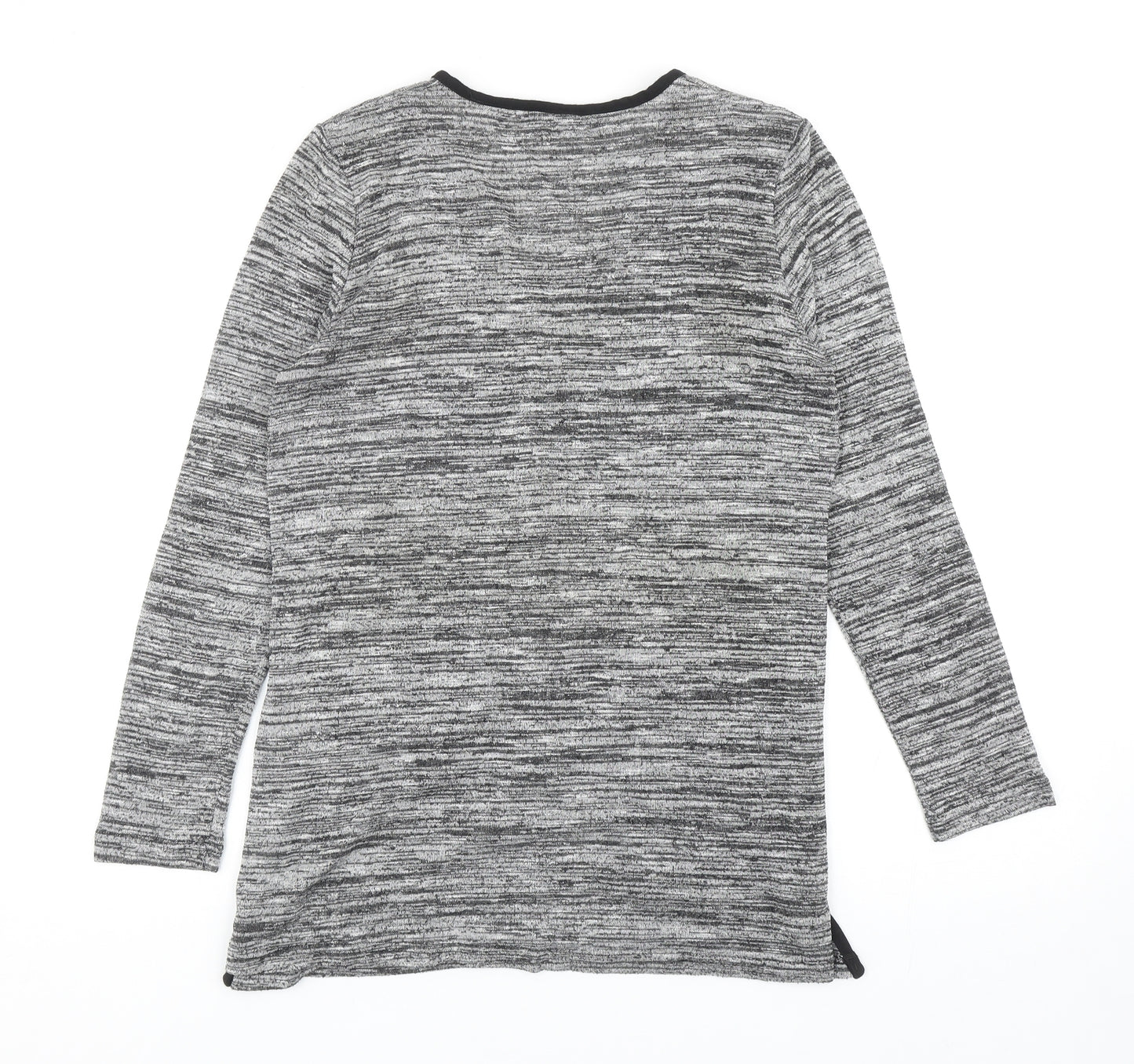 David Emanuel Womens Grey V-Neck Viscose Shrug Jumper Size 12