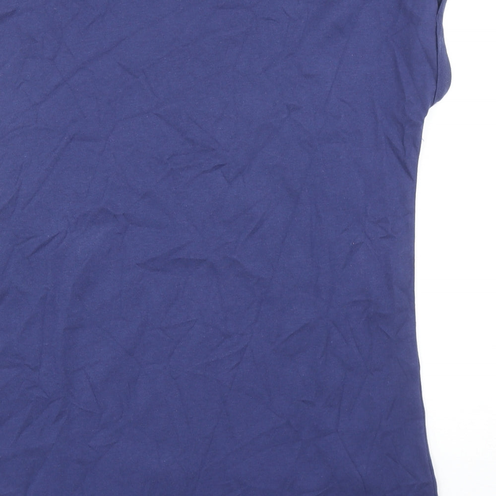 NEXT Womens Blue Cotton Basic T-Shirt Size 14 Round Neck