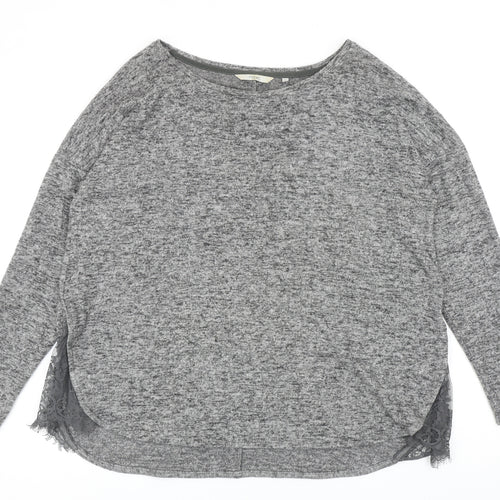 NEXT Womens Grey Round Neck Viscose Pullover Jumper Size 12