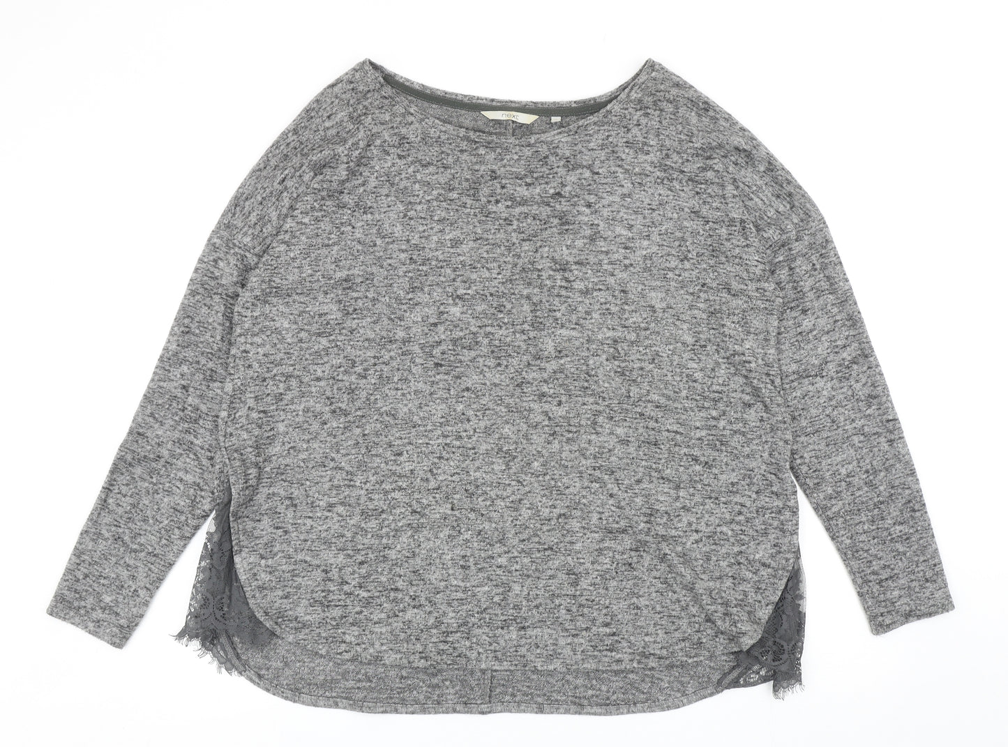 NEXT Womens Grey Round Neck Viscose Pullover Jumper Size 12