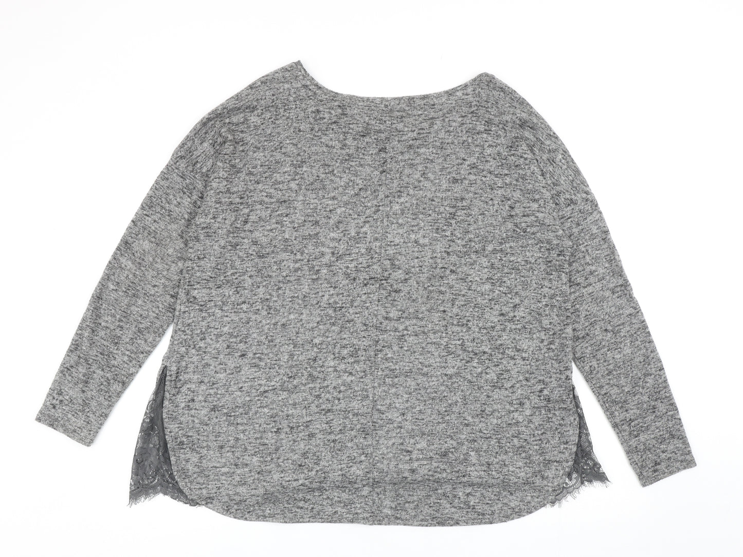 NEXT Womens Grey Round Neck Viscose Pullover Jumper Size 12