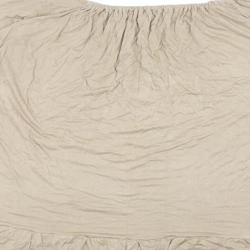 Indigo 7 Co Womens Beige Viscose Cropped T-Shirt Size M Round Neck