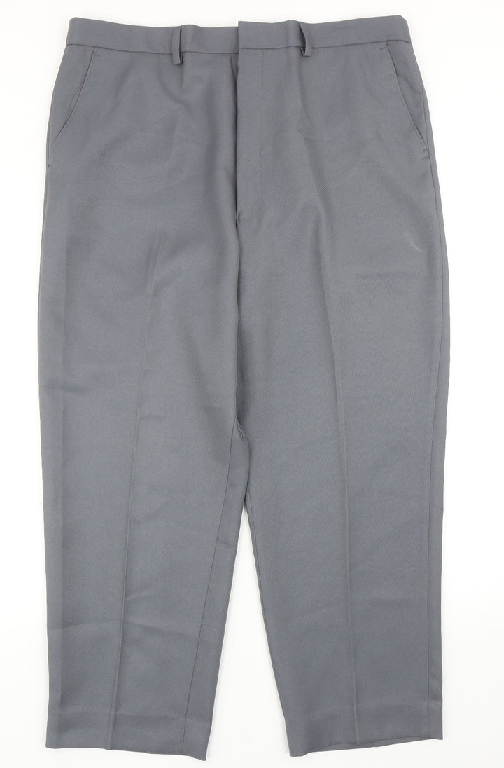 Chums Mens Grey Polyester Dress Pants Trousers Size 40 in Regular Zip