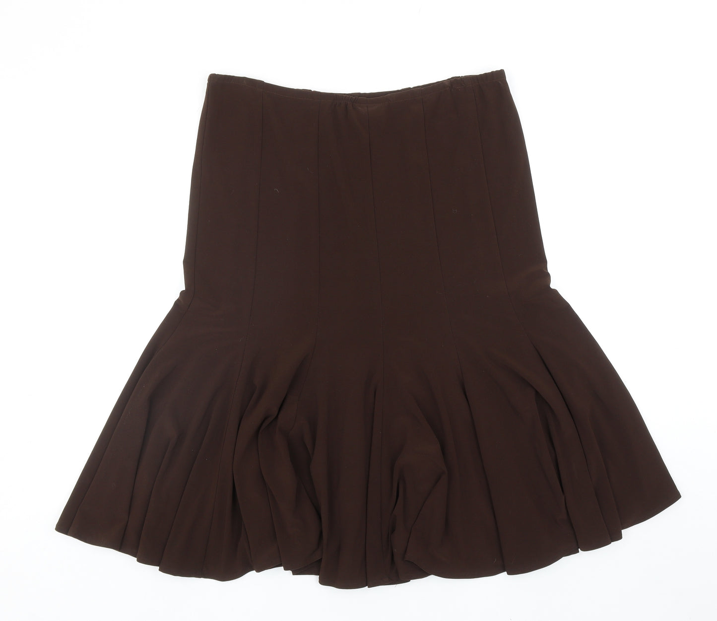 Joseph Ribkoff Womens Brown Polyester Swing Skirt Size 14