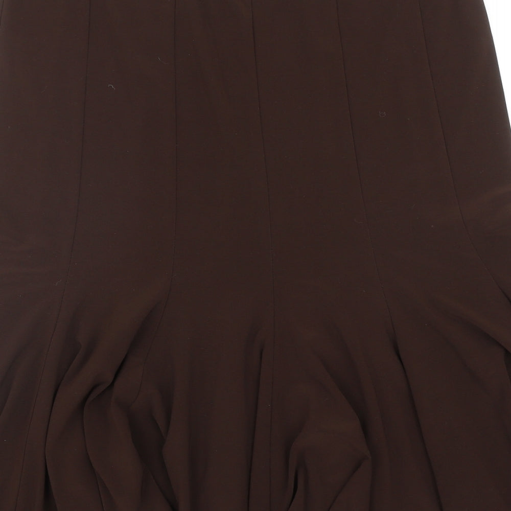 Joseph Ribkoff Womens Brown Polyester Swing Skirt Size 14