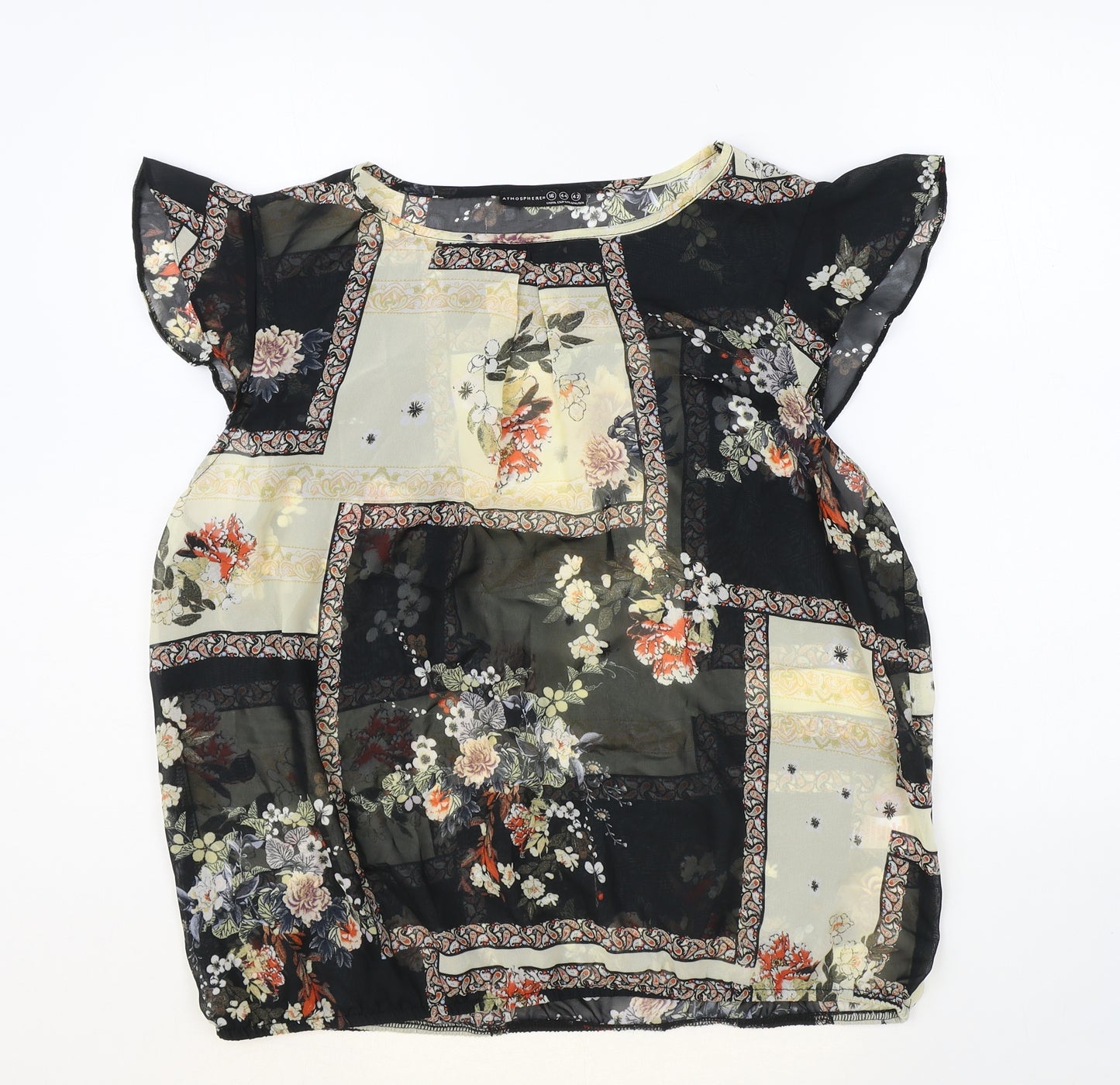 Atmosphere Womens Multicoloured Geometric Polyester Basic Blouse Size 16 Round Neck