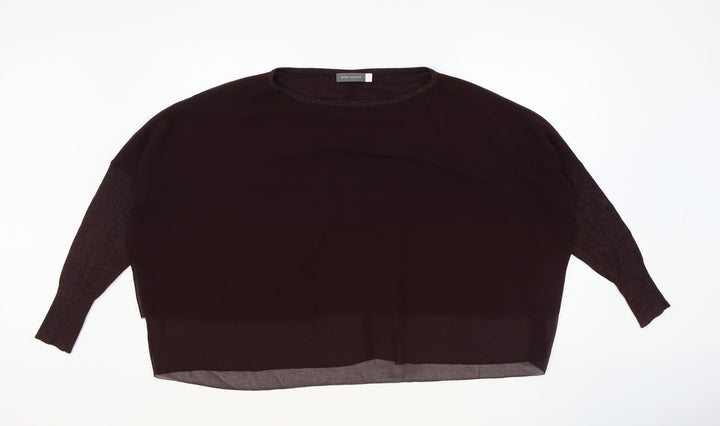 Mint Velvet Womens Purple Viscose Basic T-Shirt Size 12 Round Neck