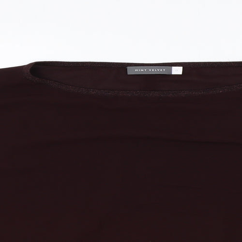 Mint Velvet Womens Purple Viscose Basic T-Shirt Size 12 Round Neck