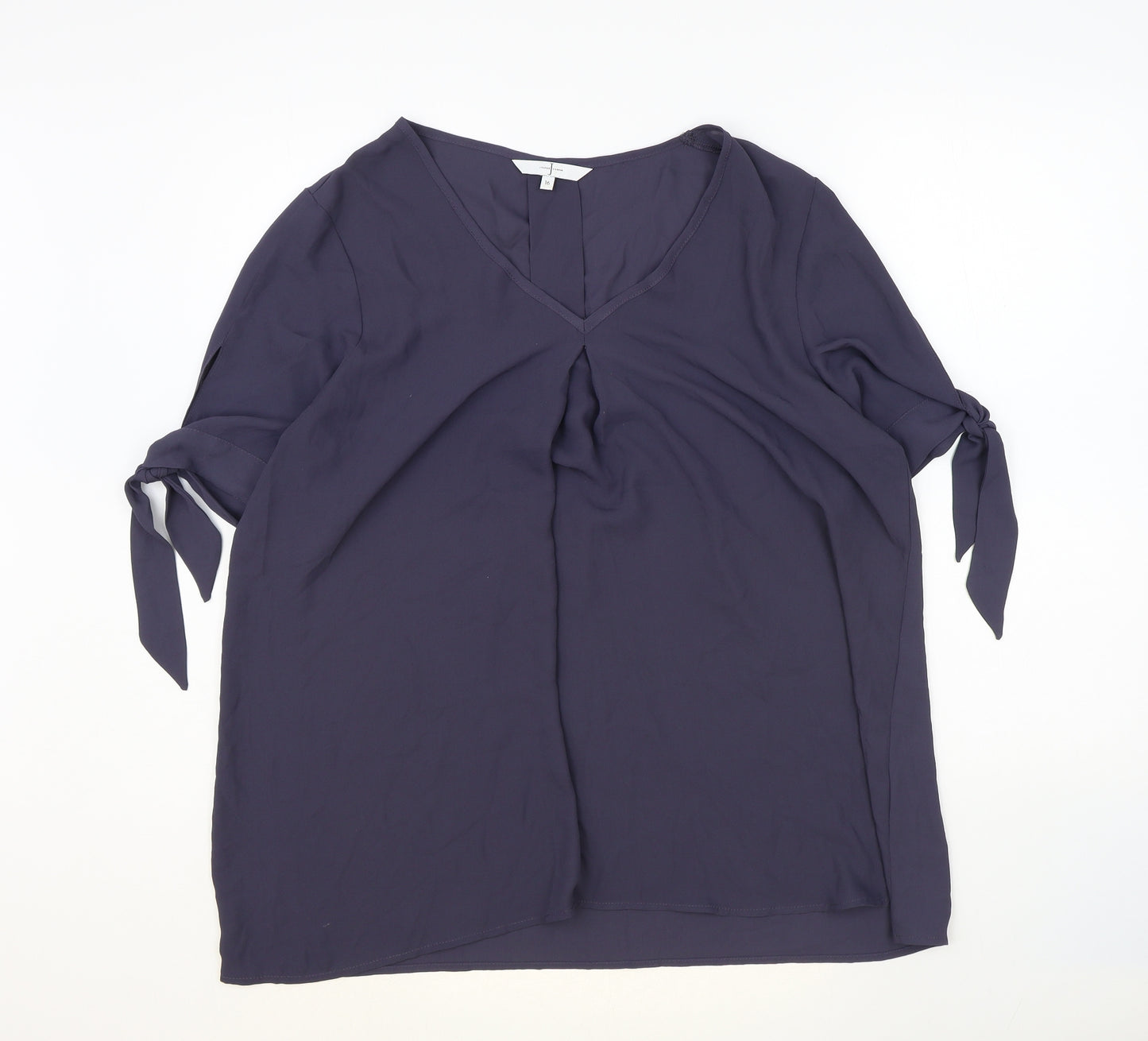 Jasper Conran Womens Blue Polyester Basic Blouse Size 16 V-Neck