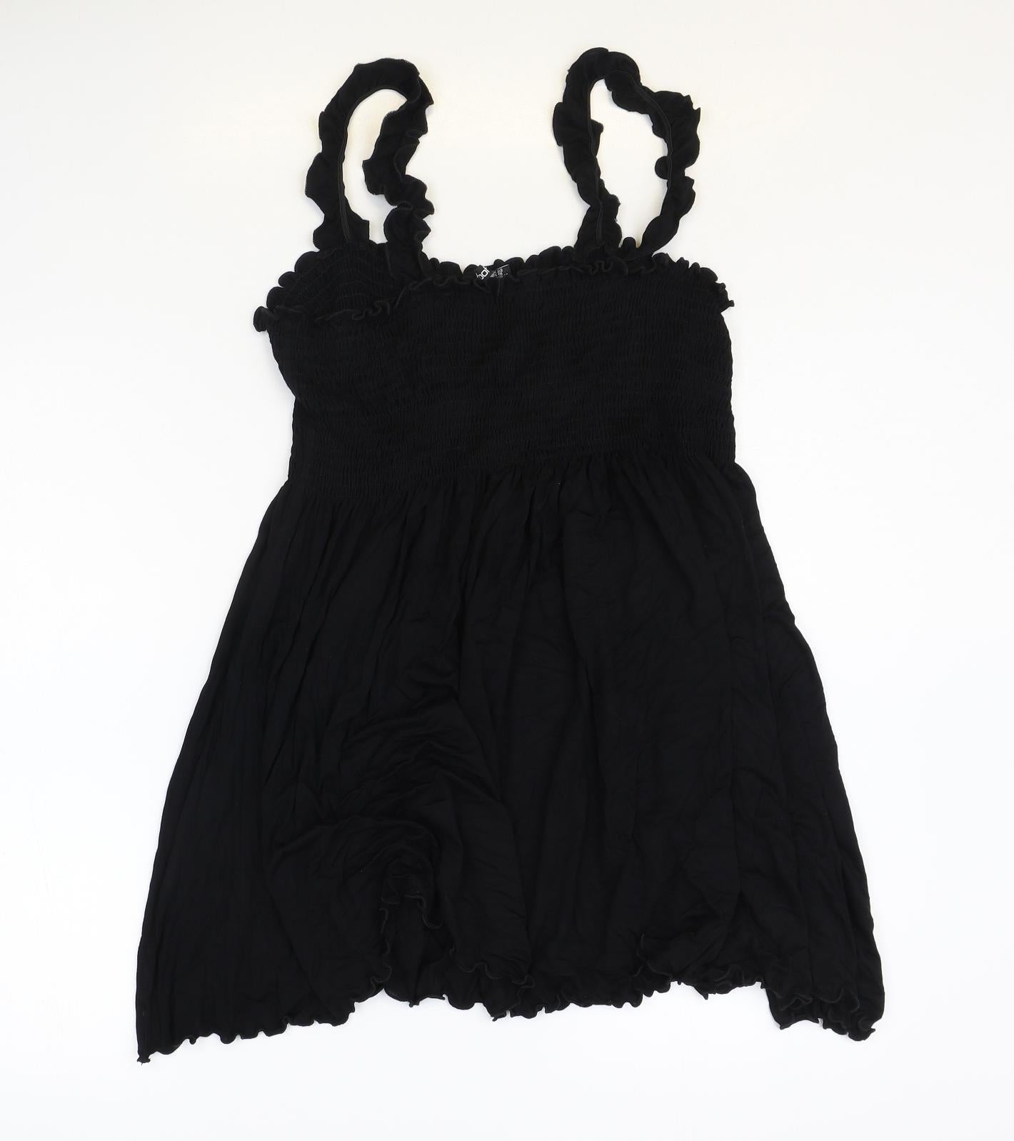 Boohoo Womens Black Polyester Tank Dress Size 22 Square Neck Pullover