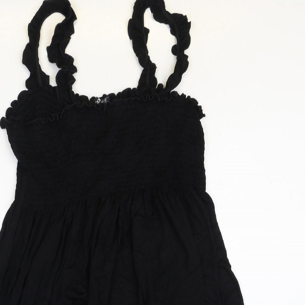 Boohoo Womens Black Polyester Tank Dress Size 22 Square Neck Pullover