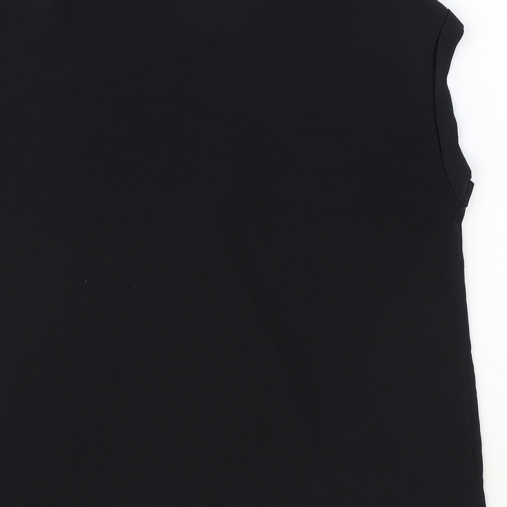 NEXT Womens Black Polyester Basic Blouse Size 16 Round Neck