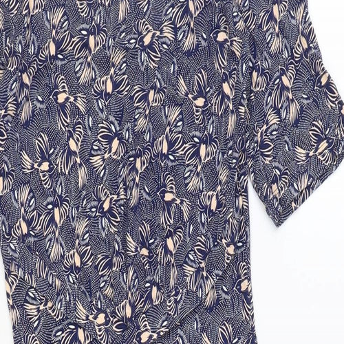 Warehouse Womens Multicoloured Geometric Viscose A-Line Size 6 Round Neck Pullover - Bird Pattern