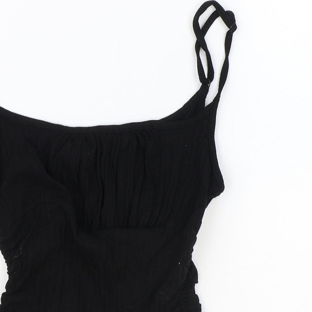 SheIn Womens Black Polyester Basic Tank Size XS Round Neck