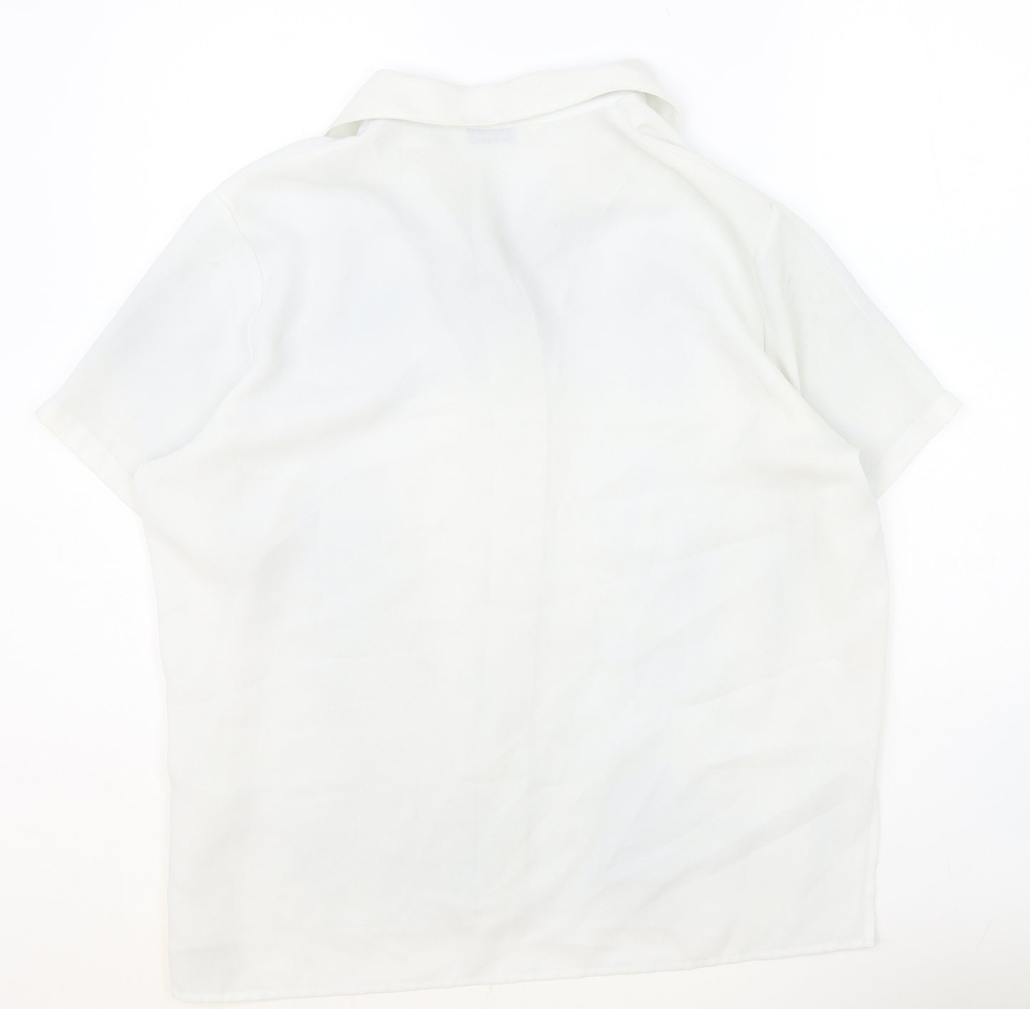 Isabell Womens Ivory Polyester Basic Button-Up Size 18 Collared