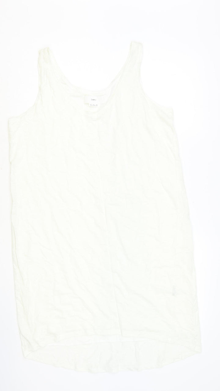 Charli Womens Ivory Polyester Shift Size 14 V-Neck Pullover