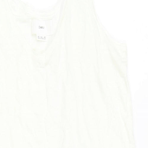 Charli Womens Ivory Polyester Shift Size 14 V-Neck Pullover