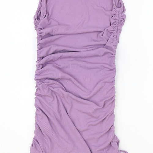 Bailey Rose Womens Purple Rayon Bodycon Size S Round Neck Pullover
