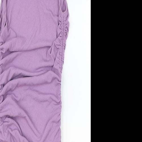 Bailey Rose Womens Purple Rayon Bodycon Size S Round Neck Pullover