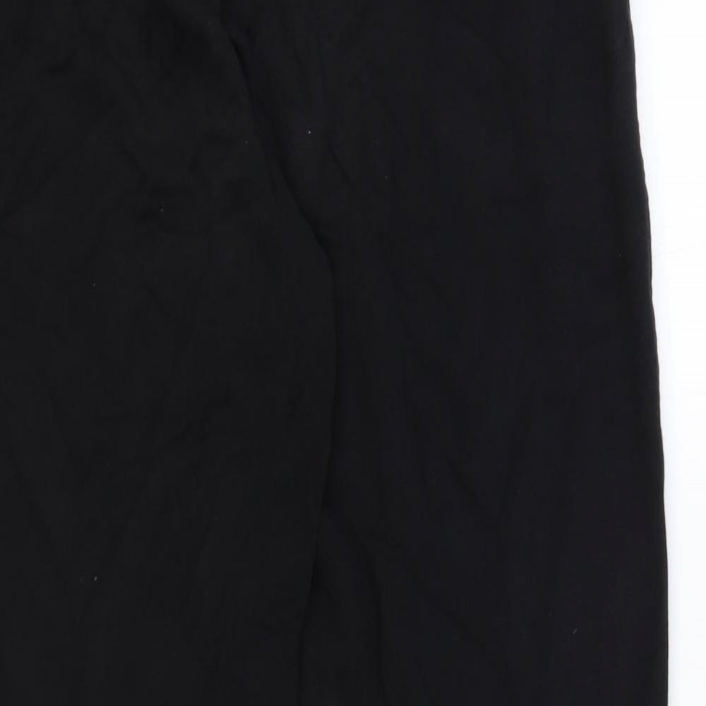 Cotton Traders Womens Black Cotton Jogger Trousers Size M Regular Tie