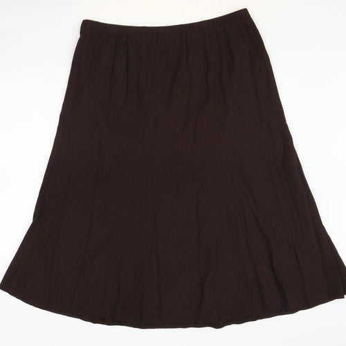 Fashion Extra Womens Brown Polyester Swing Skirt Size 22