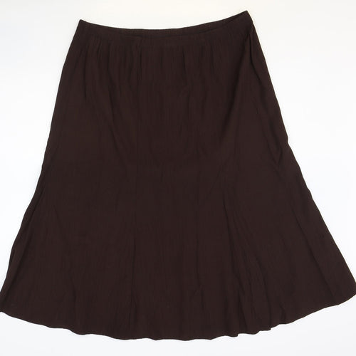 Fashion Extra Womens Brown Polyester Swing Skirt Size 22