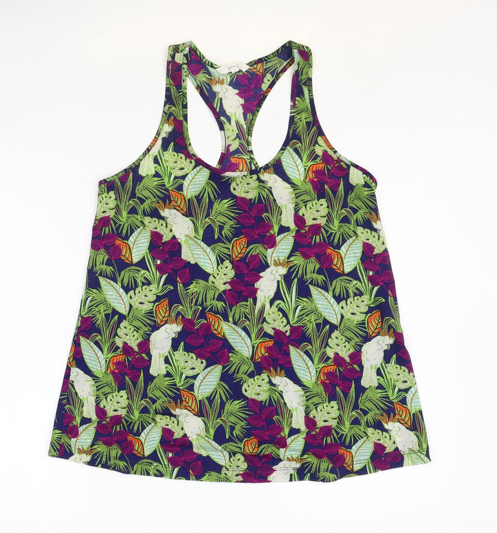 NEXT Womens Multicoloured Geometric Polyester Basic Tank Size 8 Round Neck