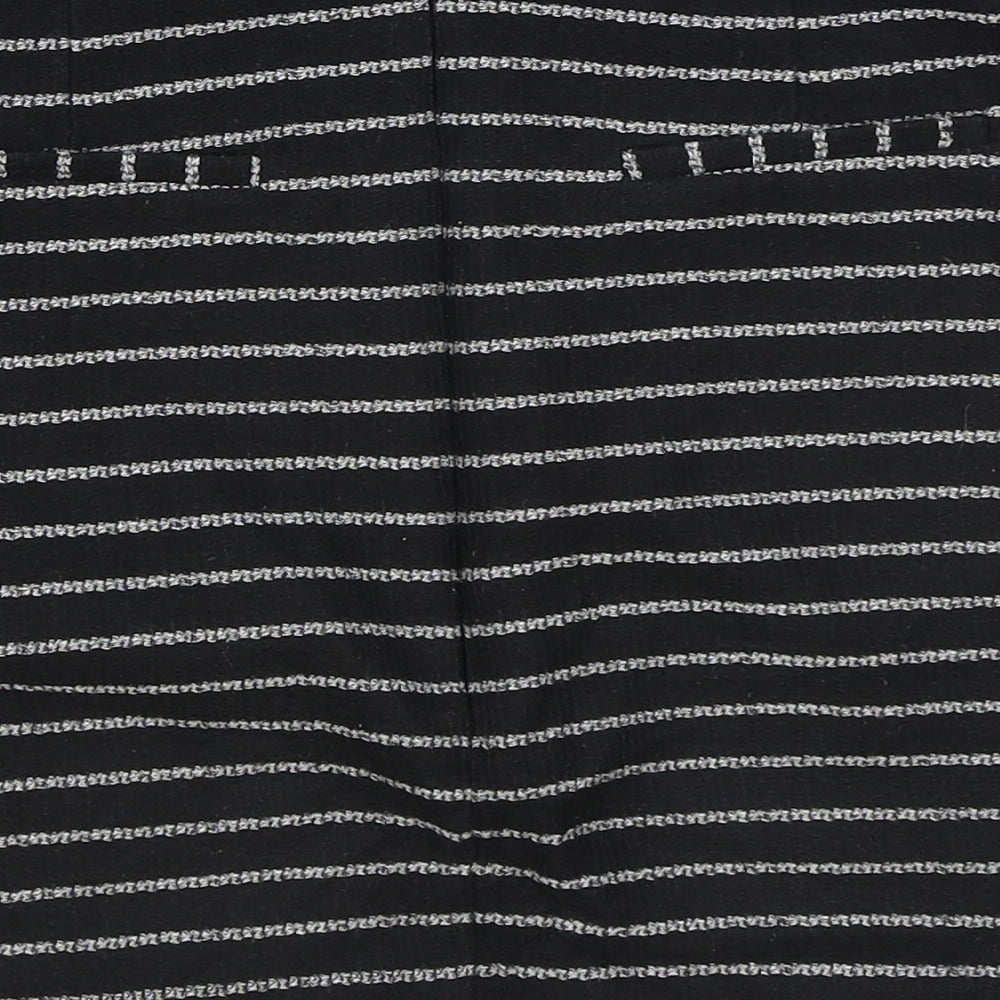 New Look Womens Black Striped Polyester Tutu Skirt Size 10 Zip