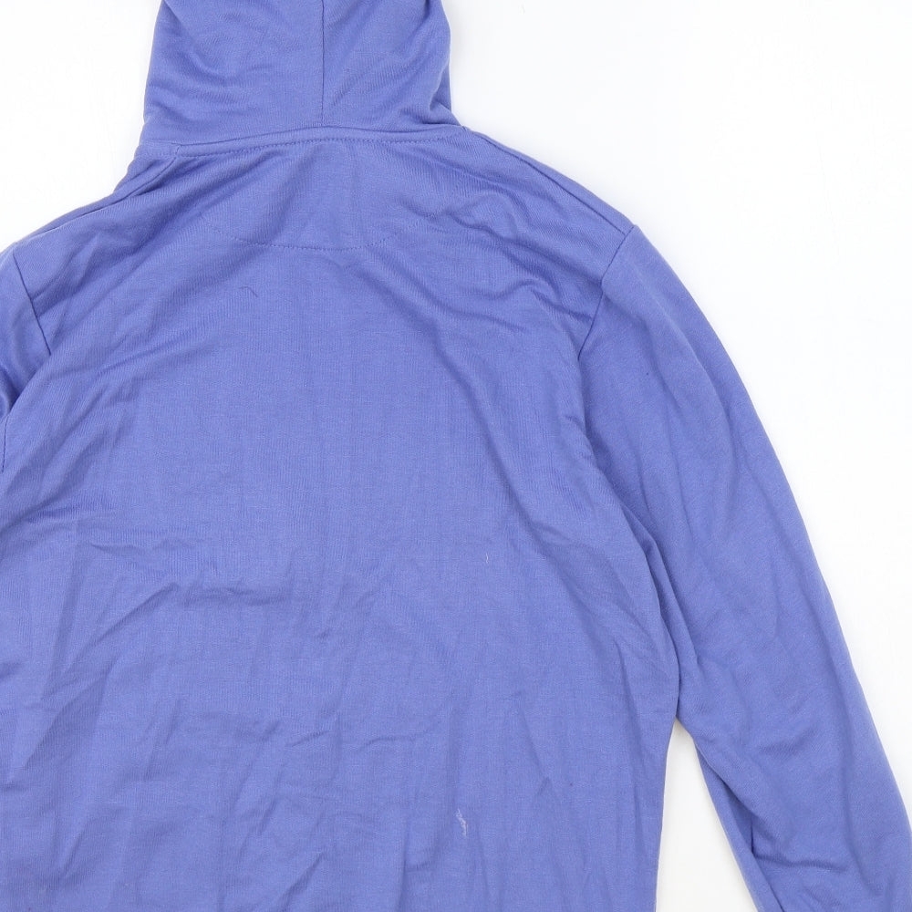 Original Essentials Womens Blue Cotton Full Zip Hoodie Size M Zip