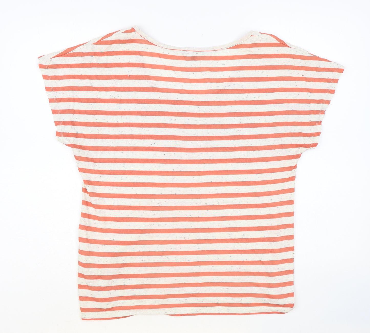 Store Twenty One Womens Red Striped Cotton Basic T-Shirt Size 16 Round Neck