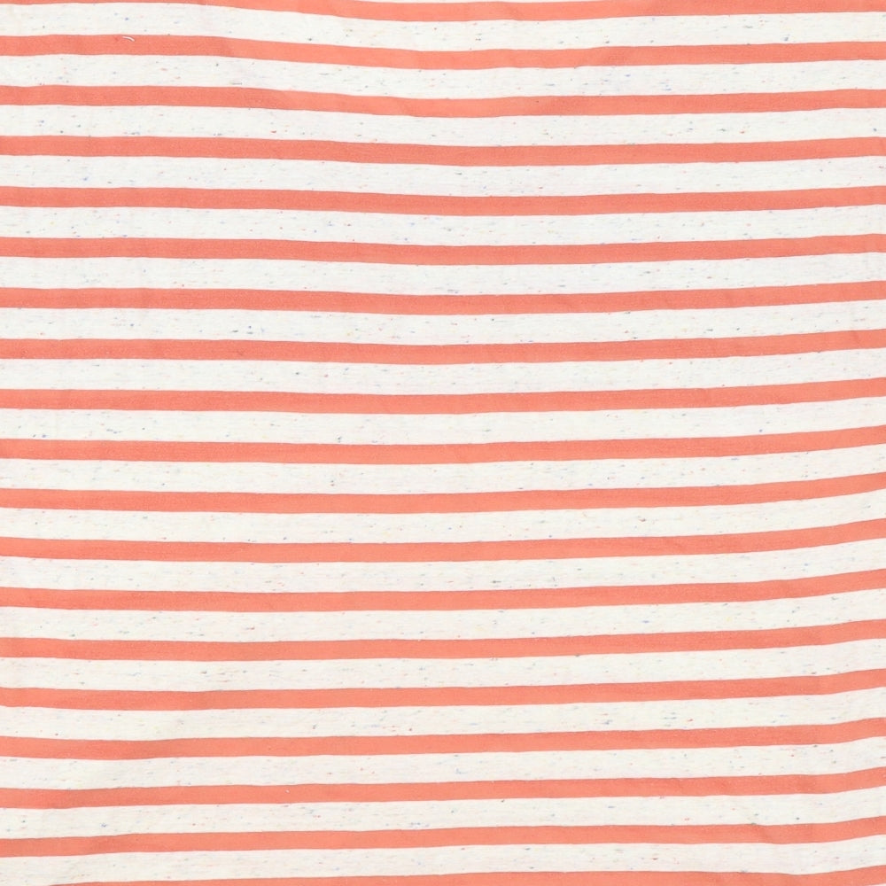 Store Twenty One Womens Red Striped Cotton Basic T-Shirt Size 16 Round Neck
