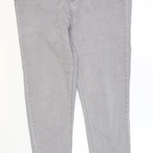 Alexa Womens Grey Cotton Skinny Jeans Size 36 in Regular Zip