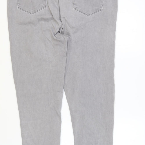Alexa Womens Grey Cotton Skinny Jeans Size 36 in Regular Zip