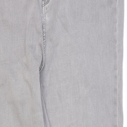 Alexa Womens Grey Cotton Skinny Jeans Size 36 in Regular Zip