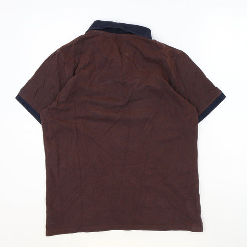Ben Sherman Mens Red 100% Cotton Polo Size M Collared Button