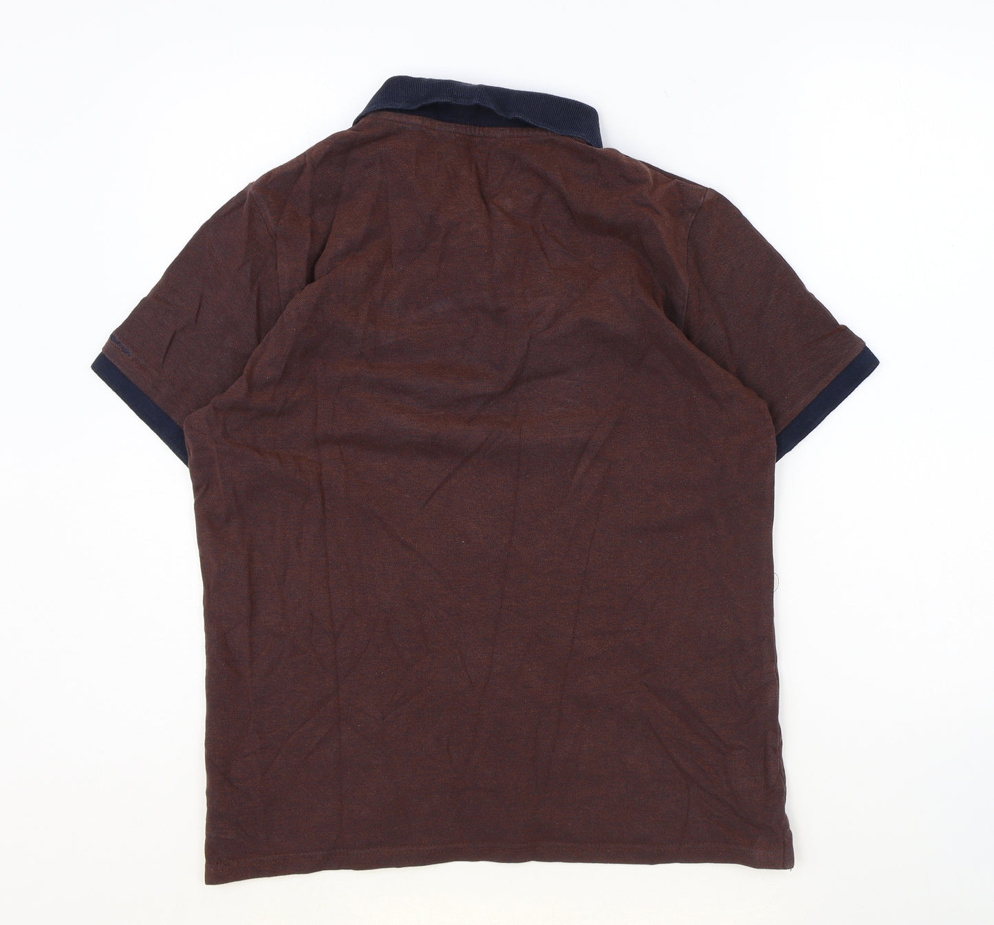 Ben Sherman Mens Red 100% Cotton Polo Size M Collared Button