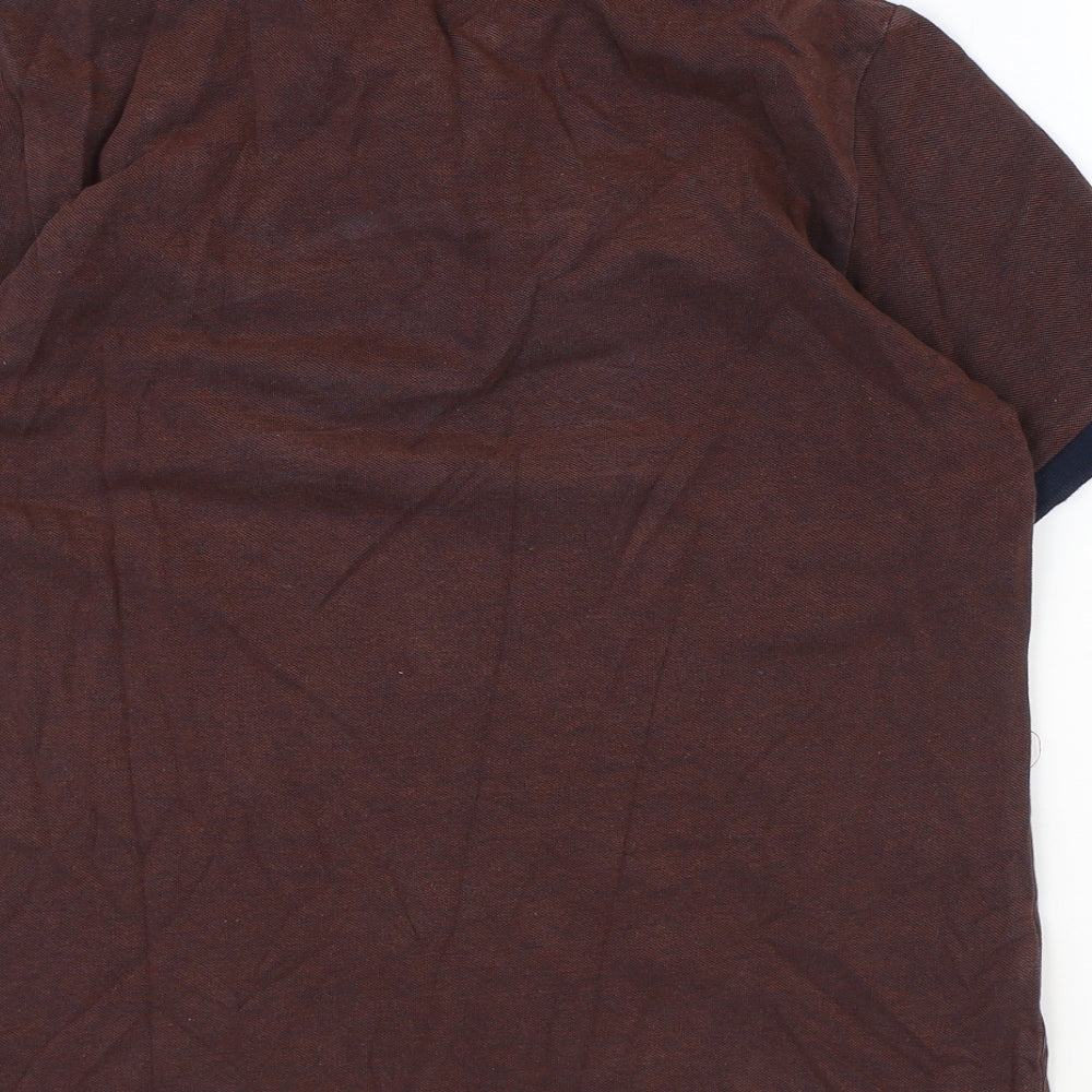 Ben Sherman Mens Red 100% Cotton Polo Size M Collared Button