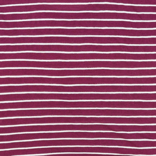 Bonmarché Womens Purple Striped Polyester Basic T-Shirt Size 12 Round Neck