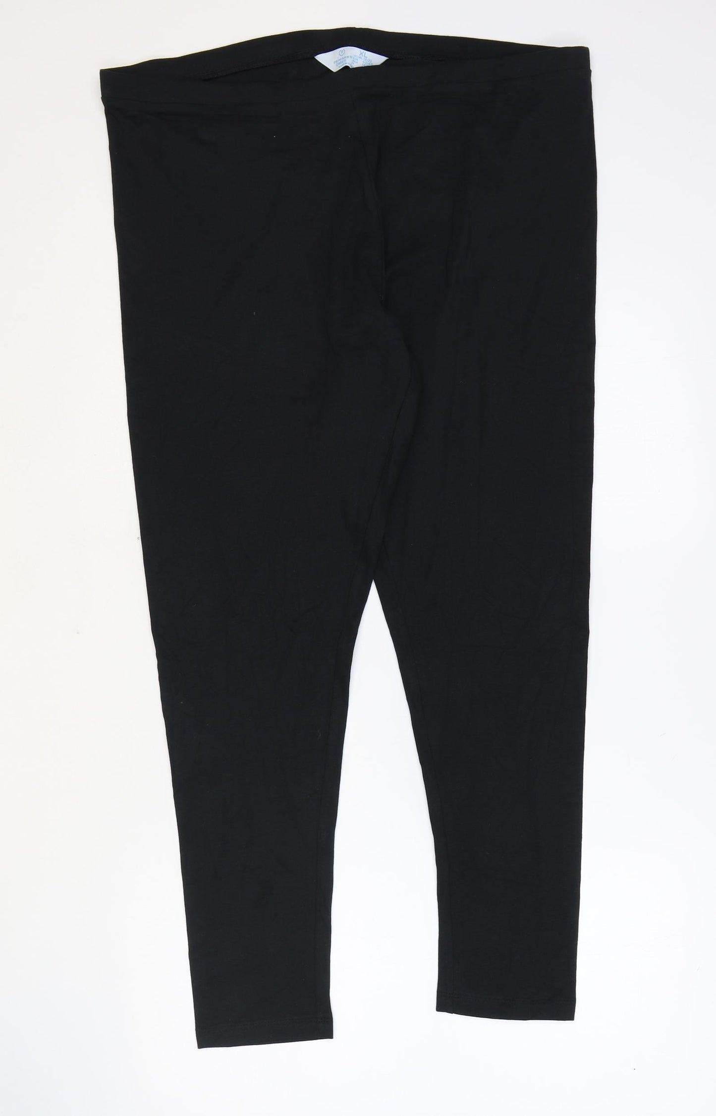 Primark Womens Black Cotton Cropped Leggings Size XL