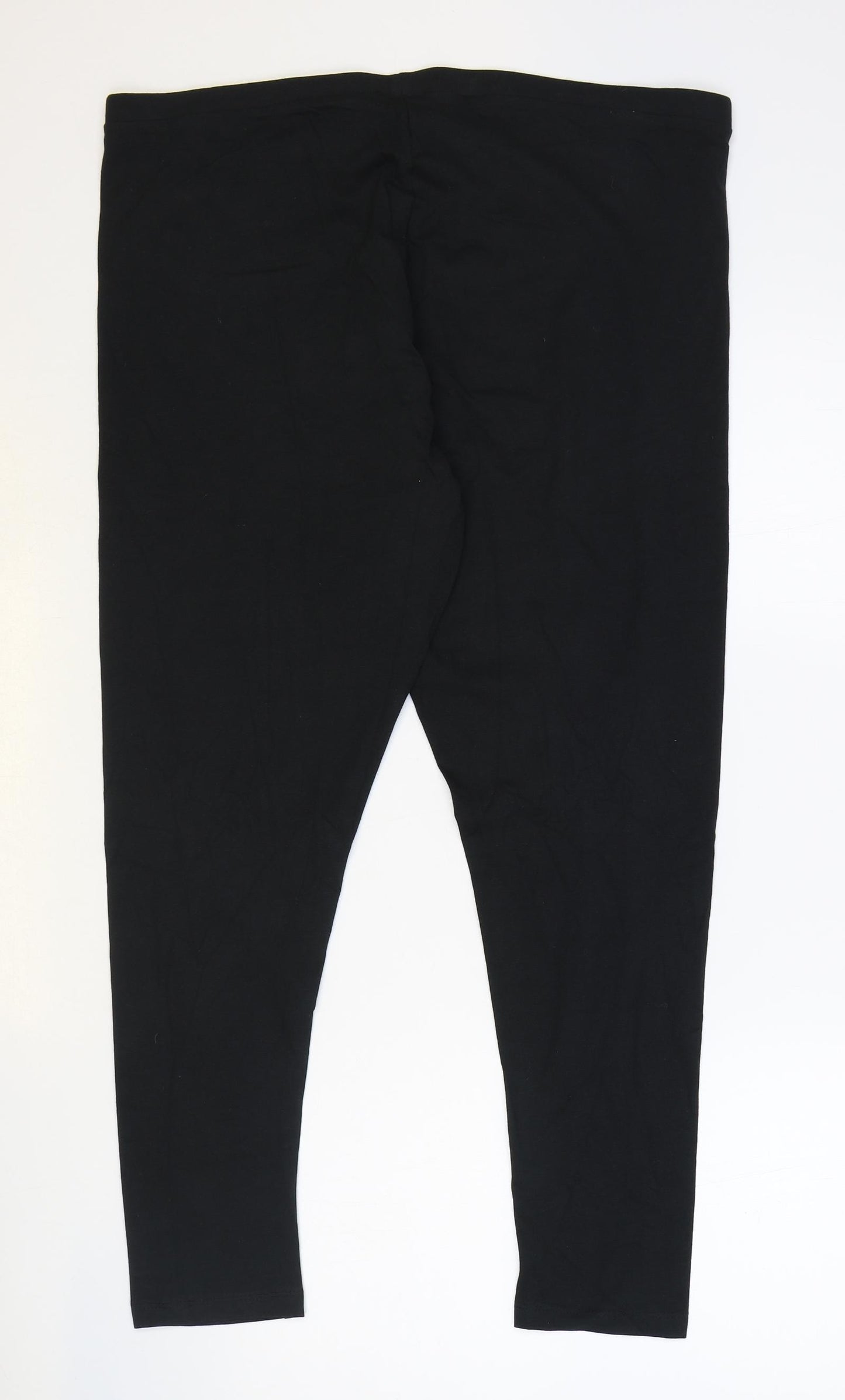 Primark Womens Black Cotton Cropped Leggings Size XL